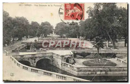 Cartes postales Nimes vue generale de la Fontaine