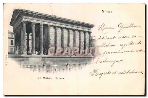 Cartes postales Nimes La Maison Carree care 1900