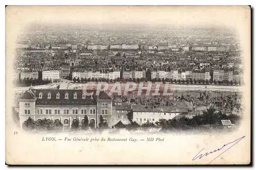 Ansichtskarte AK Lyon vue generale prise du Restaurant Gay