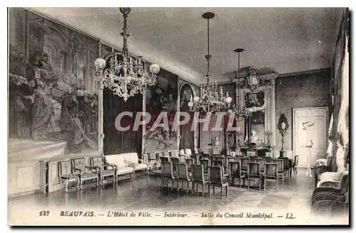 Cartes postales Beauvais l'Hotel de Ville Interieur Salle du Conseil Municipal