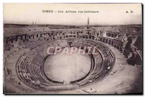 Cartes postales Nimes Les Arenes vue interieure