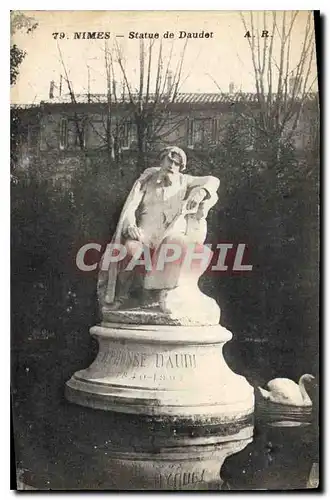 Ansichtskarte AK Nimes Statue de Daudet