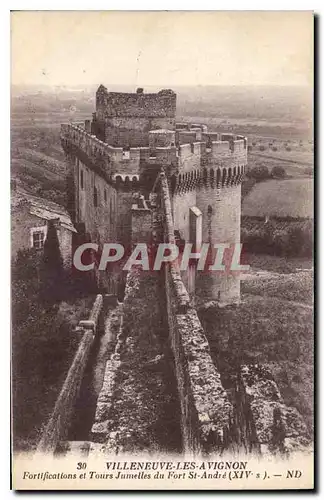 Cartes postales Villeneuve les Avignon Fortifications et Tours Jumelles du Fort St Andre