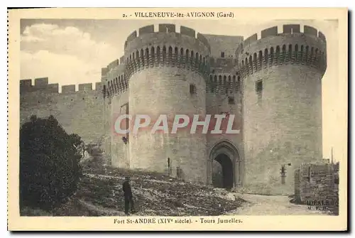 Ansichtskarte AK Villeneuve les Avignon Gard Fort St Andre Tours Jumelles