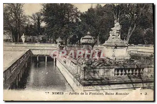 Ansichtskarte AK Nimes Jardin de la Fontaine Bains Romains