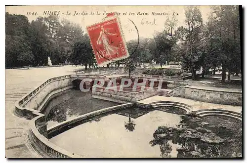 Cartes postales Nimes Le Jardin de la Fontaine et les Bains Romains