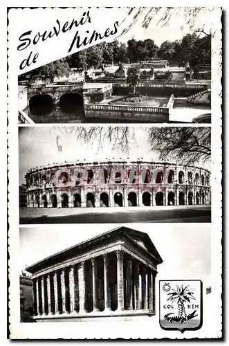 Cartes postales Nimes Gard Le Jardin de la Fontaine les Arenes Romaines La Maison Carree et le Theatre