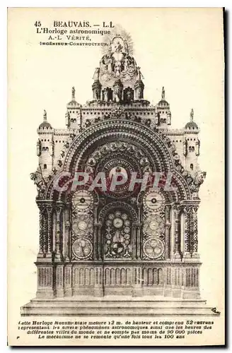 Cartes postales Beauvais L'Horloge astronomique A L Verite