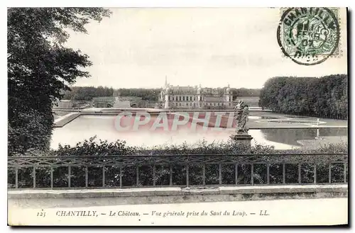 Cartes postales Chantilly Le Chateau Vue generale prise du Saut du Loup