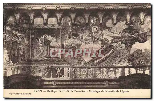 Cartes postales Lyon Basilique de N D de Fourviere Mosaique de la Bataille de Lepante