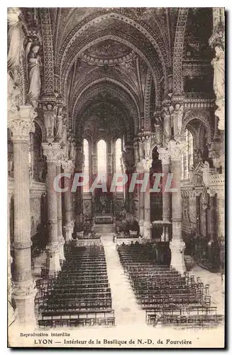 Cartes postales Lyon Interieur de la Basilique de N D de Fourviere