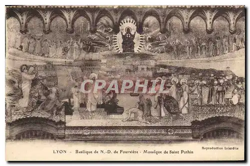 Cartes postales Lyon Basilique de N D de Fourviere Mosaique de Saint Pothin