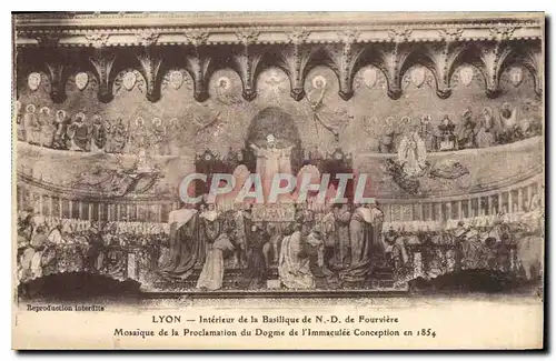 Cartes postales Lyon Interieur de la Basilique de N D de Fourviere Mosaique de la Proclamation du Dogme de l'Imm