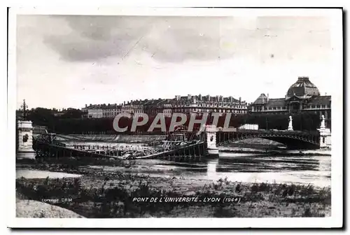Cartes postales Pont de L'Universite Lyon 1944 Militaria