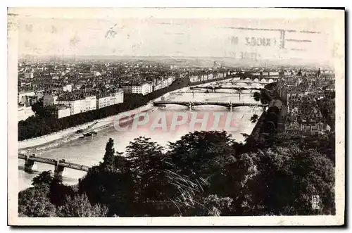 Ansichtskarte AK Lyon Perspective des Ponts sur la Rhone