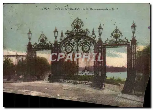Cartes postales Lyon Parc de la Tete d'Or La grille monumentale