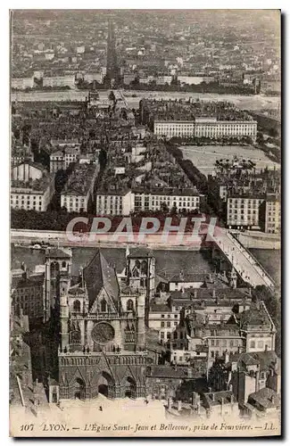 Ansichtskarte AK Lyon L'Eglise Saint Jean et Bellecour prise de Fourviere