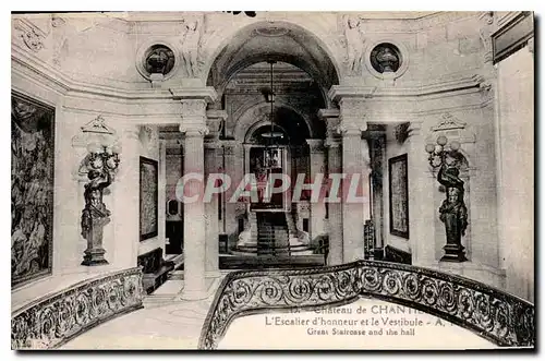 Cartes postales Chateau de Chantilly L'Escalier d'Honneur et le Vestibule