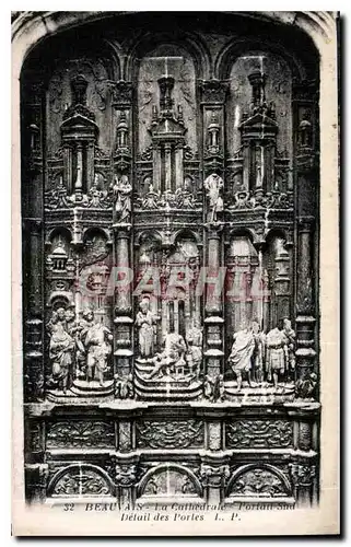 Cartes postales Beauvais La Cathedrale Portrait Sud Detail des Portes