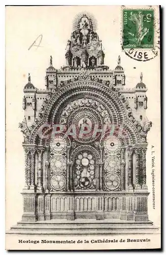 Cartes postales Horloge Monumentale de la Cathedrale de Beauvais