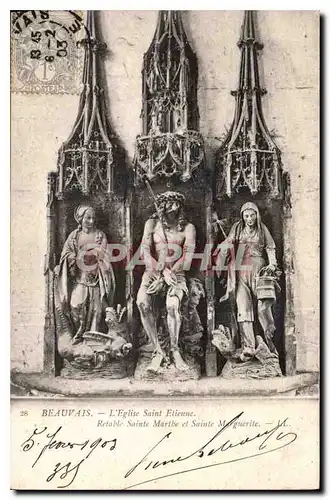 Cartes postales Beauvais L'Eglise Saint Etienne Retable Sainte Marthe et Sainte Marguerite