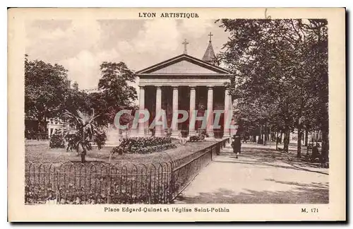 Ansichtskarte AK Lyon Artistique Place Edgard Quinet et l'eglise Saint Pothin