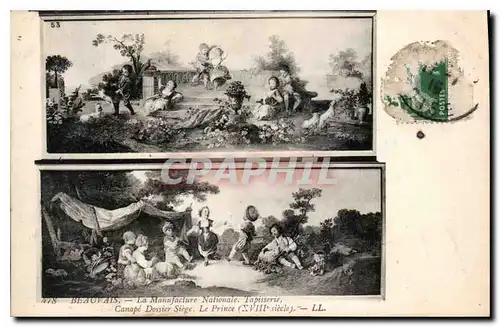 Cartes postales Beauvais La Manufacture Nationale Tapisserie Canape Dossier Siege Le prince