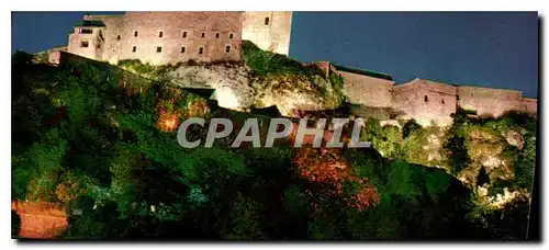 Moderne Karte Lourdes Le Chateau fort de nuit Son et Lumiere