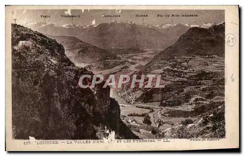 Cartes postales Lourdes La Vallee de Arguilles et les Pyrenees