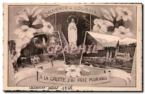 Ansichtskarte AK Souvenir de Lourdes a la Grotte j'Ai prie pour vous