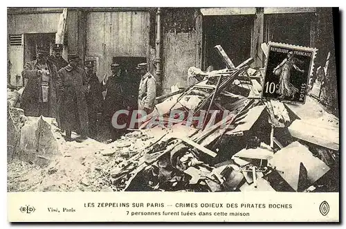 REPRO Les Zeppelins sur Paris Crimes Odieux de Pirates Boches