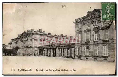 Ansichtskarte AK Compiegne Perspective de la Facade du Chateau