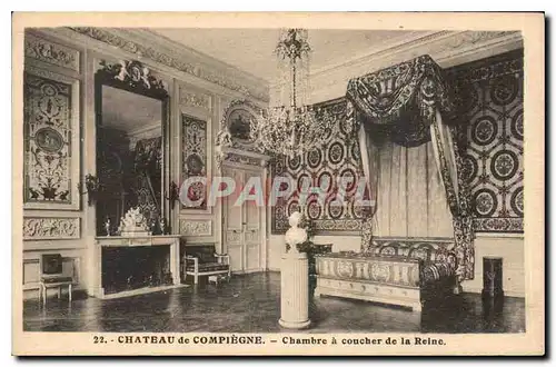 Ansichtskarte AK Chateau de Compiegne Chambre a coucher de la Reine