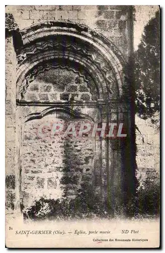 Cartes postales Saint Germer Oise Eglise porte muree