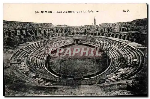 Cartes postales Nimes Les Arenes vue interieure