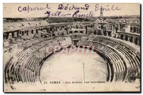 Cartes postales Nimes Les Arenes vue interieure