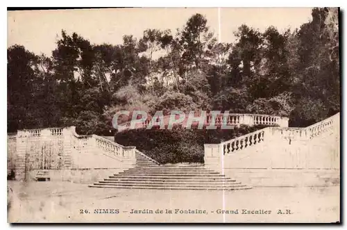 Ansichtskarte AK Nimes Jardin de la Fontaine Grand Escalier