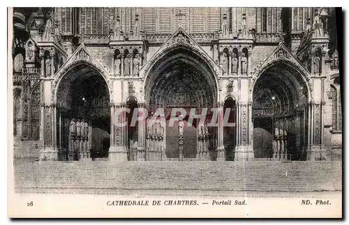 Cartes postales Cathedrale de Chartres Portail Sud