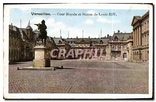 Ansichtskarte AK Versailles Cour Royale et Statue de Louis XIV