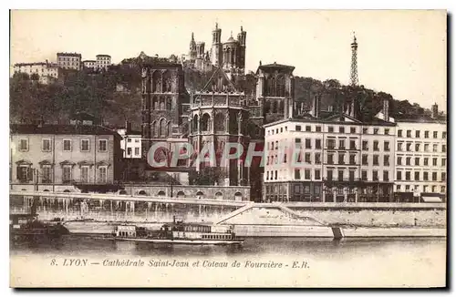 Ansichtskarte AK Lyon Cathedrale Saint Jean et Coteau de Fourviere