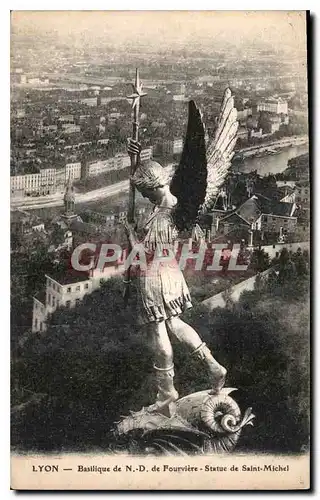 Ansichtskarte AK Lyon Basilique de ND de Fourviere Statue de Saint Michel