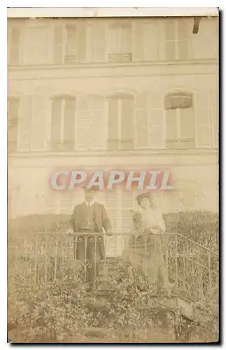 CARTE PHOTO Femme Chien