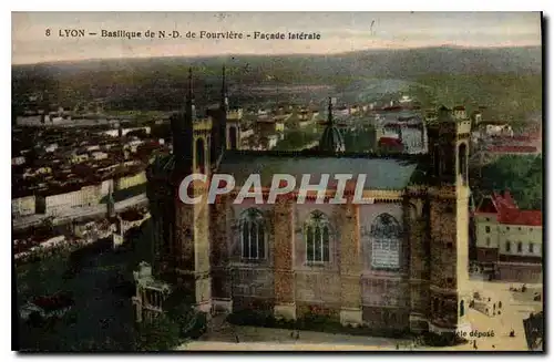 Cartes postales Lyon Basilique de ND de Fourviere Facade laterale