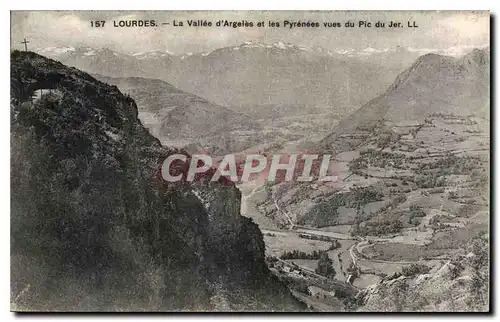 Ansichtskarte AK Lourdes La Vallee d'Argelles et les Pyrenees vues du Pic du Jer