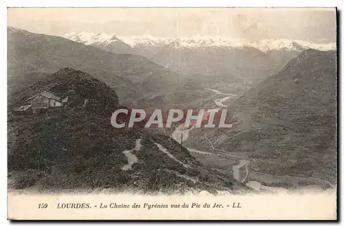 Ansichtskarte AK Lourdes La Chaine des Pyrenees vue du Pic du Jer