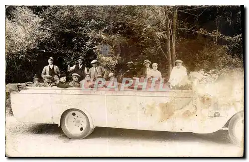 CARTE PHOTO Femmes Autobus Car