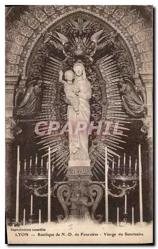 Cartes postales Lyon Basilique de ND de Fourviere Vierge du Sanctuaire