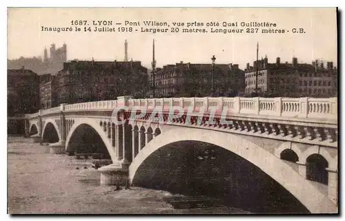 Cartes postales Lyon Pont Wilson vue prise cote Qual Guillotiere