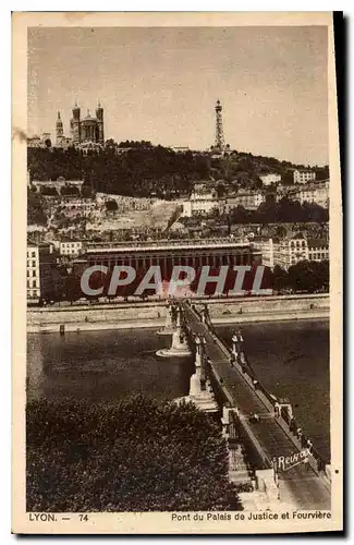 Cartes postales Lyon Pont du Palais de Justice et Fourviere