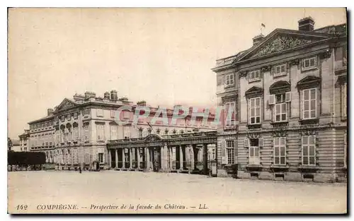 Cartes postales Compiegne Perspective de la facade du Chateau